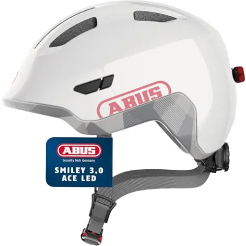 Abus Smiley 3.0 ACE LED Kinderhelm shiny white in weiß von ABUS