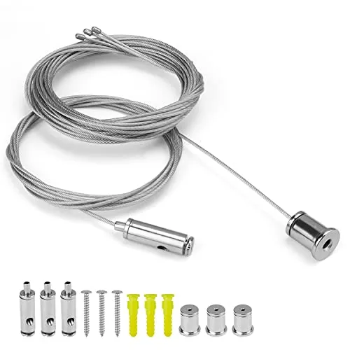 DIYCUT Seilaufhängung Einbauset 4 Stück - Verstellbare Seilaufhängung für Lampen und Dekoration, langlebig aus Edelstahl mit einer Tragfähigkeit von bis zu 15 kg, ideal für Zuhause und Büro.