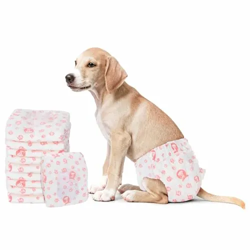 vidaXL Wegwerf-Hundewindel für Hündinnen 30 pcs Weiß S, Verstellbare Hundewindel, atmungsaktives Design, wegwerfbar, für Unfälle, Pflegelösungen für Haustiere