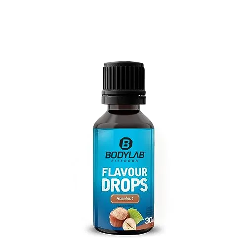 Bodylab24 Flavour Drops 30ml Haselnuss, Kalorienfreie, Zuckerfreie & Fettfreie Aroma-Tropfen, Flavdrops zum Süßen von Lebensmitteln, Kaffee Sirup, Geschmackstropfen ohne Künstliche Farbstoffe