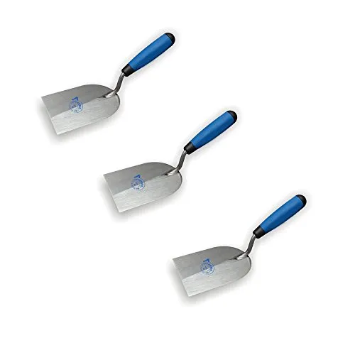 DEWEPRO 3er Set Gipserspachtel 100 mm – Profi Spachtelkelle Aus Edelstahl Mit Ergonomischem 2K-Softgriff – Hochwertige Stuckateurspachtel Für Glatte Oberflächen Und Langlebige Bauarbeiten