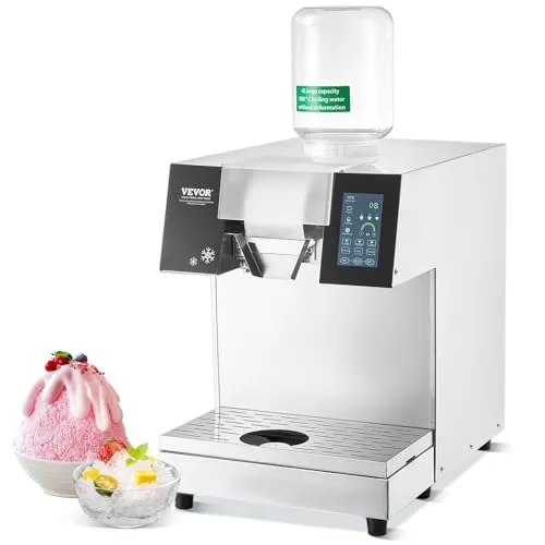 VEVOR Kommerzielle Schneeflocken-Eismaschine 180kg/24h - Speiseeisbereiter mit Touch-LCD und schneller Eisproduktion von 180kg in 24 Stunden, ideal für Gastronomie und Events, inklusive umfangreichem Zubehör.