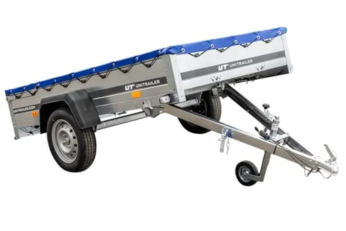 UNITRAILER Anhänger mit Flacher Plane in der Struktur Garden Trailer 230 Kipp Stützrad