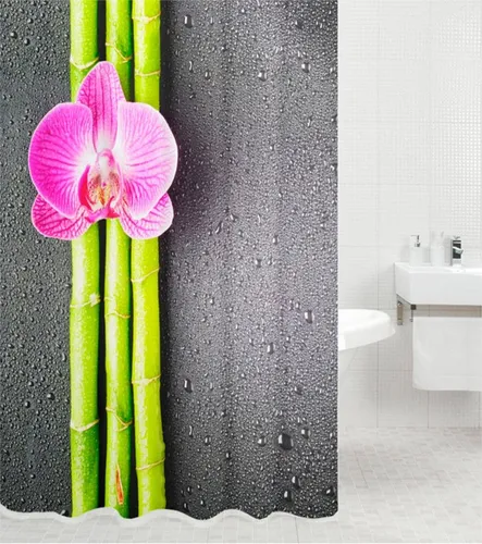 Sanilo Duschvorhang Asia 180 cm – Blumenmotiv in beige von Sanilo