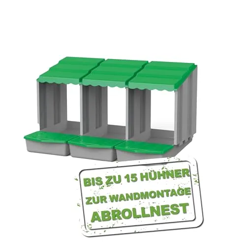 Meine Hennen Hühner Legenest/Abrollnest aus robustem Kunststoff - Geflügelställe & Geflügelkäfige mit sicherem Sammelbereich für Eier, integrierte Klappe für mühelose Entnahme und leicht zu reinigendem, langlebigem Kunststoff.