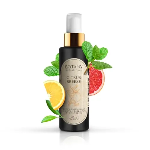 Citrus Breeze' Aromatherapy Spray - Erfrischendes Spray mit Grapefruit, Pfefferminze und Zitrone - Belebendes, reinigendes, natürliches Deodorant für Haus und Textilien, BotanyRoom®