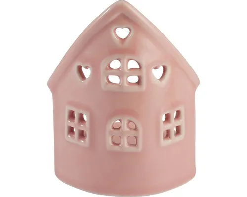 Greengate Kerzenständer Kerzenständer Weihnachten Haus pale pink 8x11cm