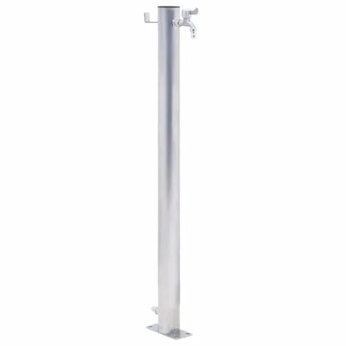 vidaXL Wassersäule für den Garten mit Wasserhahn und Haken - Wasserhähne für Gartenbewässerung, aus rostfreiem Stahl für Langlebigkeit und mit praktischem Haken zum Aufhängen des Schlauchs, ideal für einen sauberen Garten.