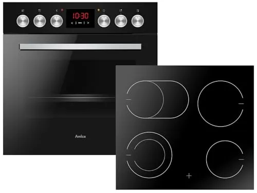 Amica EHC 209122 SC Set Einbauherd EH 923 605 SM + Glaskeramikkochfeld EC 742 100 C