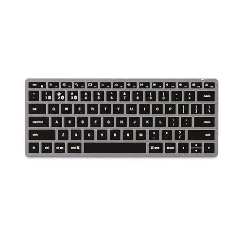 Satechi Slim X1 Backlit Keyboard - US English Layout - Tastaturen mit Bluetooth-Verbindung und beleuchteten Tasten, perfekt für Apple-Nutzer und ideal für Home Office oder unterwegs.