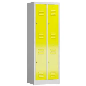 Steelboxx Kleiderspind 4 Fächer - Komplett verschweißt und montiert - Robuster Personalschrank mit 4 Fächern, ideal für Umkleide- und Pausenräume. Langlebige Stahlkonstruktion, sofort einsatzbereit – keine Montage erforderlich!