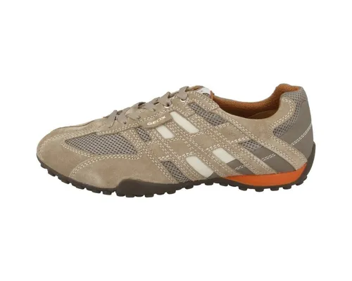 Geox Herren U Snake K Sneaker, Beige Dk Orange, 45 EU - Herren-Sneaker mit atmungsaktivem Obermaterial aus Glattleder für optimalen Komfort und stylisches Design.