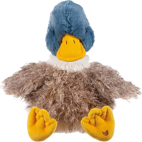 Duck - Medium Plush Ente - Weiche Plüschente mit Polyesterfüllung. Ideal als Geschenk oder Dekoration. Mit gesticktem Zaunkönig und informativem Anhänger. Für Kinder ab 3 Jahren geeignet.
