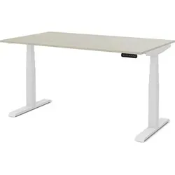 ASSMANN Kinderschreibtisch JUNIOR elektrisch höhenverstellbar, Eiche Polar Weiß, 120x70cm - Ergonomischer Kinderschreibtisch mit elektrischer Höhenverstellung für flexibles Arbeiten. Ideal für Kinder von Grundschule bis Jugend, mit Sicherheitsstopp und programmierbaren Höhenstufen.