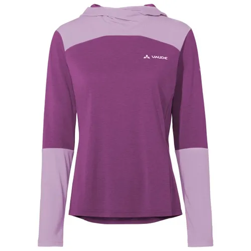 Vaude Women's Tremalzo L/S Shirt - Radtrikot Größe 40 lila - Bequemes Radtrikot mit Kapuze in lila, ideal für Gravel- und Rennradfahrer. Hergestellt aus hochwertigem Material für optimalen Tragekomfort. Entdecken Sie weitere Vaude Produkte im Bergfreunde.de Online-Shop!