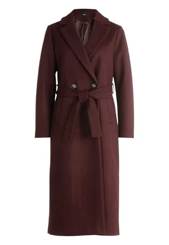 zero Damen Mantel Wolloptik mit Bindegürtel 38, Palazzo von Zero