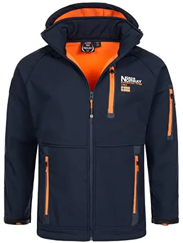 Geographical Norway Herren Herbst Winter Jacke Softshell Jacke Outdoor Regen Übergangs Jacke, Farbe:Navy, Größe:L