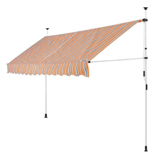 Detex Klemmmarkise 400 cm - Höhenverstellbar mit Handkurbel, Orange - Klemm-Markisen, hitze- und lichtisoliert, ideal für Balkon und Terrasse mit einfachem Aufbau und verstellbarer Höhe für optimalen Sonnenschutz.