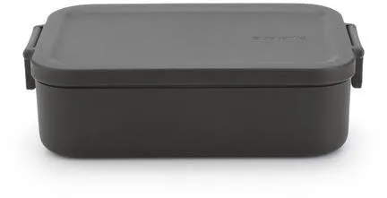 Brabantia Make & Take Lunchbox, mittel - Dark Grey - Frischhaltedose mit 1,1 l Volumen, sicherer Verschluss durch Clips, geeignet für Spülmaschine, Mikrowelle und Gefrierschrank, ideal für unterwegs.