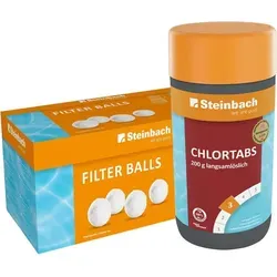 Steinbach Poolpflege-Set | Chlortabs & Filter Balls von Steinbach