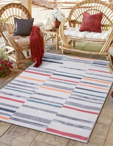 MY-RUG Outdoor Teppich Liran 160x230cm - Wetterfester Kurzflor Teppich für Balkon und Terrasse, pflegeleicht, maschinenwaschbar bis 30°C und UV-beständig – ideal für langlebige Nutzung und einfache Reinigung.