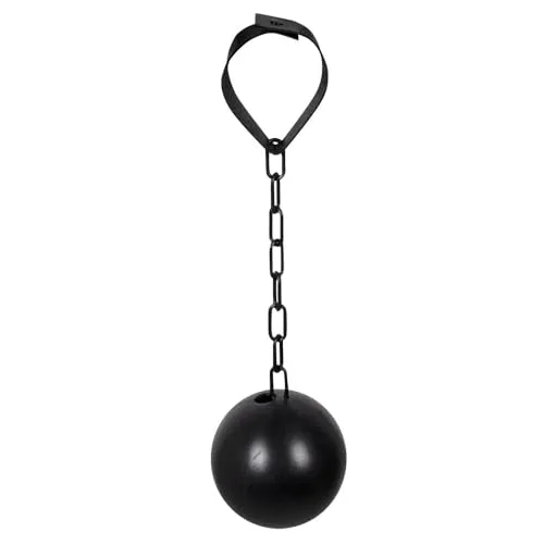 Boland 00621 - Fußfessel, Größe ca. 12 x 30 cm, aus Kunststoff, schwarz, Gefangener, Häftling, Kostüm, Karneval, Mottoparty