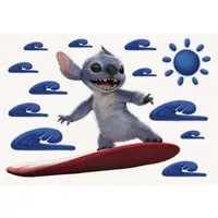 Komar Deko-Sticker Disney Stitch Live Action Hit the Waves 50 cm x 70 cm