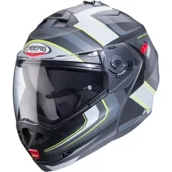Caberg Duke X Tour Klapphelm - grau-gelb, Größe XS für Männer - Motorradhelm mit P/J Homologation, Antibeschlag Visier und integrierter Sonnenblende für optimalen Fahrkomfort.