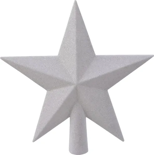 Bruchsicherer Christbaumstern mit Spitze 19 cm weiß in weiß von Kaemingk