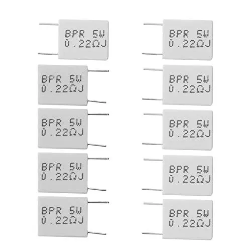 MISHITI 10 Stück 0,22R 5W 5% Zementwiderstand 0,22Ohm nicht-induktiver Widerstand BPR56