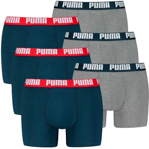 PUMA Herren Boxershorts, 6er Pack - Everyday Basic Boxers 6P, Cotton Stretch, einfarbig - Praktisches 6er Pack einfarbiger PUMA Boxershorts für Herren. Aus hochwertiger Baumwollmischung für angenehmen Tragekomfort im Alltag. Ideal für sportliche und alltägliche Aktivitäten.