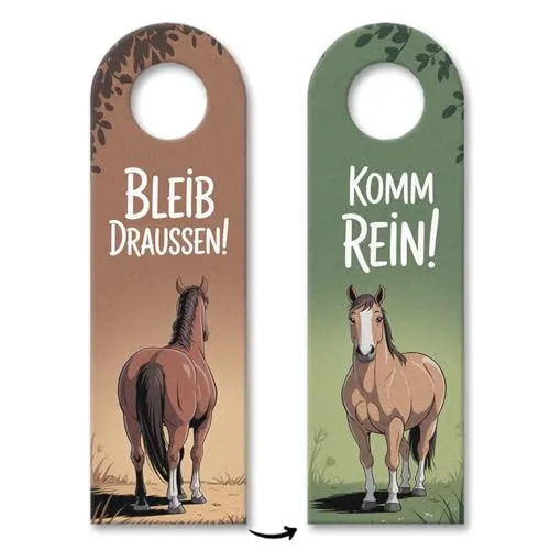 Komm rein Bleib draußen Pferd Türhänger Pferd Lustiges Türschild für Pferdefreunde