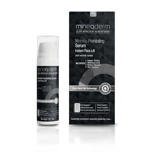 Mineaderm Anti-Falten Serum mit Peptiden, 5-fach Hyaluronsäure & Vitamin E – Straffendes & Feuchtigkeitsspendendes Anti-Aging Serum für Gesicht, Hals & Dekolleté – 30ml