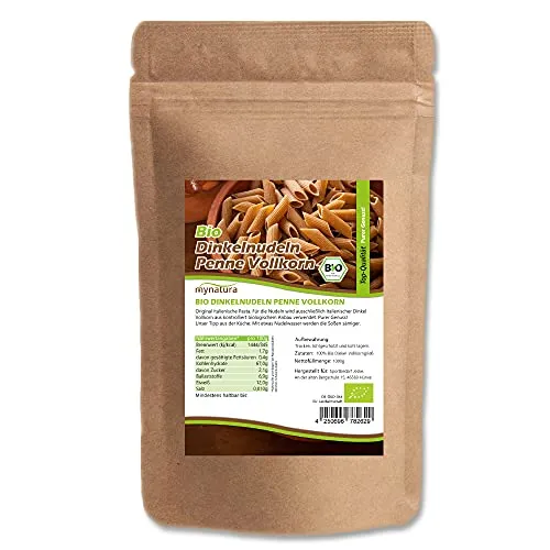 Mynatura Bio Dinkelnudeln I Vollkorn Penne I Dinkelvollkorn I Nudeln I Vollkornnudel I Bio-Pasta I Im Beutel (3x 1000g)