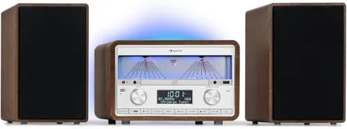 Auna DAB Radio CD-Player für Zuhause - Radios mit FM/DAB/DAB+ und Bluetooth, ideal für Musikliebhaber mit CD-Player und Streaming-Funktion für besten Klang und viele Sender.
