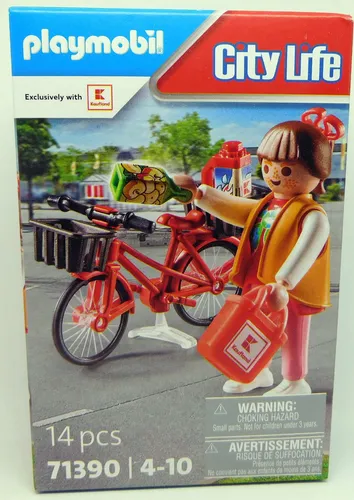 PLAYMOBIL Kaufland 71390 Einkäuferin mit Fahrrad von PLAYMOBIL