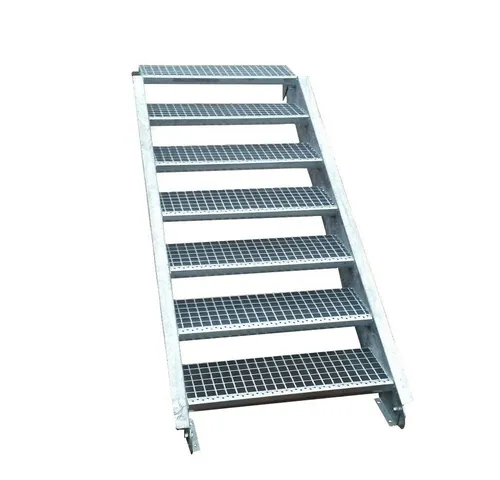 SRM Design Außentreppe 7 Stufen Stahltreppe B. 100 cm H. 100 - 140 cm
