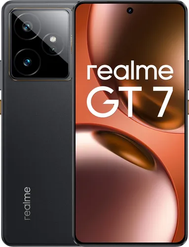 realme GT 7 5G Smartphone - 12GB RAM, 256GB, Dual SIM, Black - Smartphone mit 12GB RAM und 256GB Speicher, 50 MP Kamera und 5G-Konnektivität für blitzschnelle Downloads und beeindruckende Fotografie.