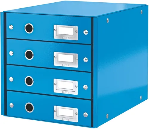 LEITZ Organizer Schubladenbox 4 Fächer Karton blau (3 Stück)