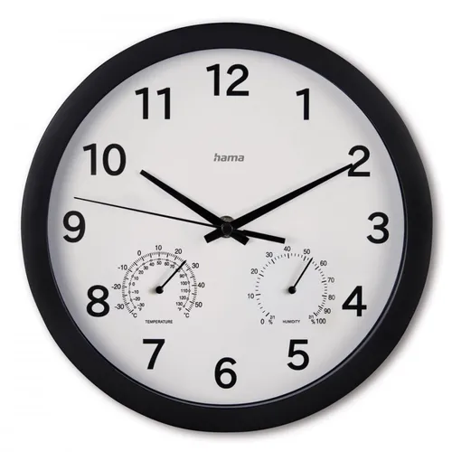malta wall clock 25cm black Hama 4047443517586 in schwarz von Hama