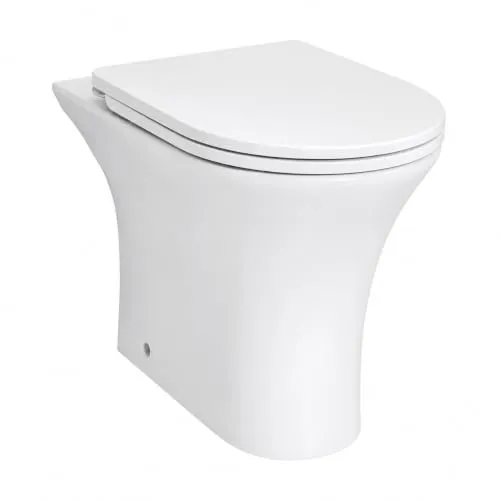 sanicomfort Stand-WC REKIA, erhöht 47 cm, spülrandlos, weiß in weiß von sanicomfort