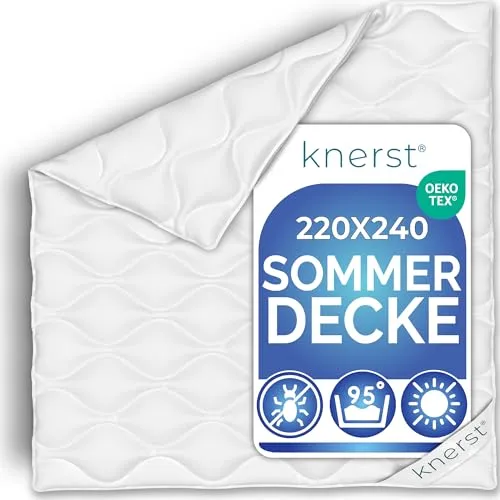 KNERST Microfaserbettdecke 240x220 cm - Ganzjahresbettdecke mit atmungsaktiver Klimafaser-Polyesterfüllung, ideal für Allergiker und sorgt für ein optimales Schlafklima.