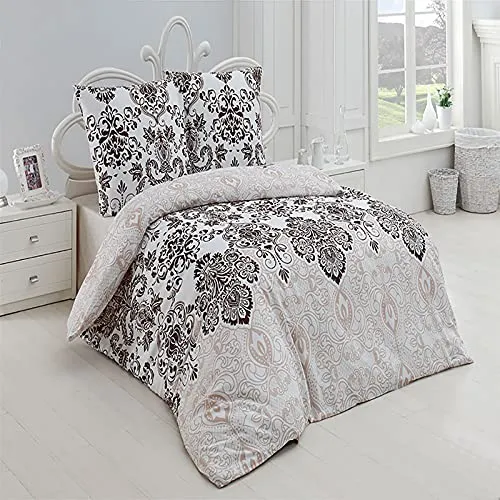 Buymax® Bettwäsche 155x220 cm – 100% Baumwolle, 2-teilig mit Reißverschluss - Bettwäsche-Sets aus 100% Baumwolle Renforce, ÖKO-TEX zertifiziert, mit praktischem Reißverschluss für einfache Handhabung und Pflegeleichtigkeit.