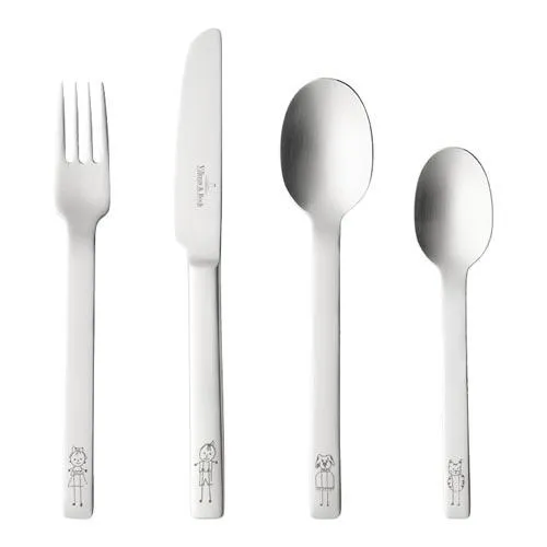 Villeroy & Boch Kinderbesteck One 4tlg. - Perfekt für kleine Gourmets - Hochwertiges 4-teiliges Kinderbesteck, ergonomisch gestaltet und ideal für die ersten Essversuche der Kleinen.