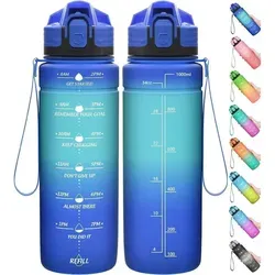 Trinkflasche Auslaufsicher BPA-frei 700 ml Dunkelblau-Hellblau