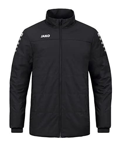 JAKO Herren Coachjacke Team, Schwarz, 4XL - Funktionsjacken für Trainer und Spieler, ideal für jedes Wetter mit atmungsaktivem Material und modernem Design.