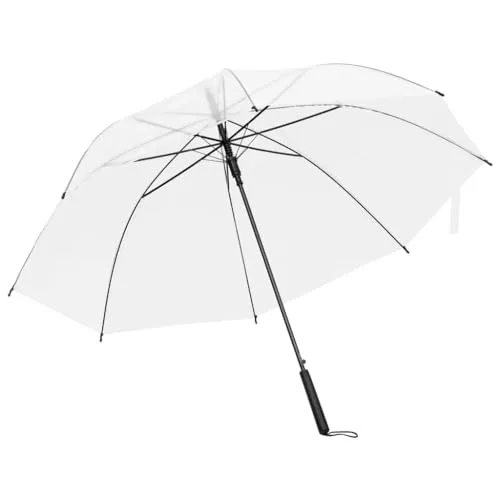 vidaXL Regenschirm Transparent 107cm - Stockschirm mit transparentem Design, ideal für Hochzeiten und Spaziergänge. Robust durch Metallrippen und leicht durch POE-Material – perfekt für regnerische Tage!