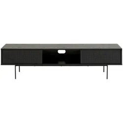 Mid.you Lowboard Schwarz - Modernes Design für Ihr Wohnzimmer - Stylisches Lowboard in Schwarz aus Esche und Metall, ideal für Wohnwände. Mit praktischen Schiebetüren und großzügigen Maßen von 180x44.5x40 cm.