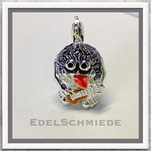 Edelschmiede925 Charm Anhänger 925 Silber freches Musik Monster