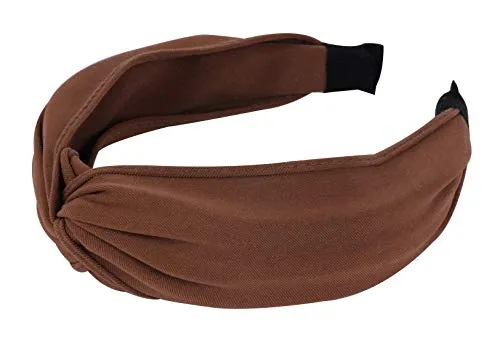 axy Breiter Haarreif mit raffinierten Knoten-Vintage-Wunderschön Stirnband Haarschmuck Damen Haarreifen HR34b Stil A (Stil A - Braun)